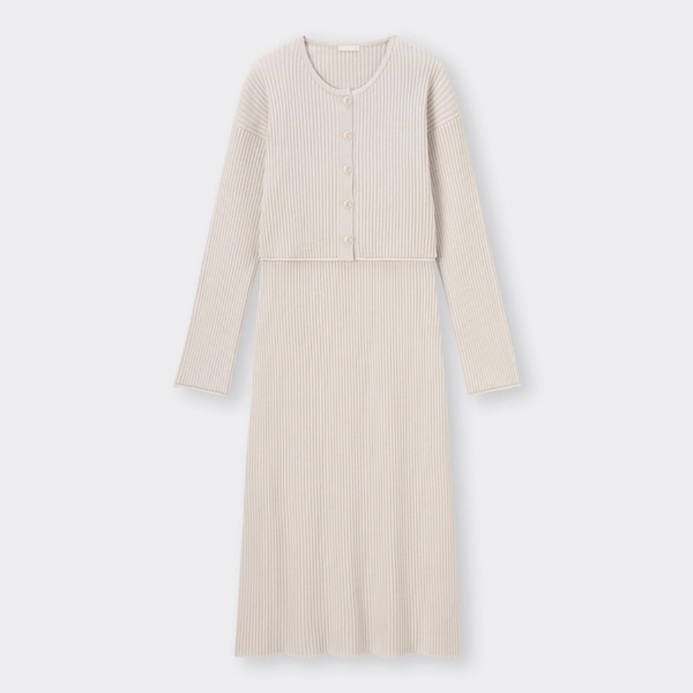 NEW Women’s Ribbed Knit Dress and Cardigan Set Size S/M